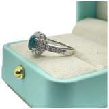 PT900 Natural Alexandrite Cat’s Eye & Diamond Ladies Ring