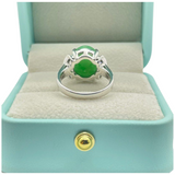 PT900 Natural Jadeite (Type-A) & Diamond Ladies Ring