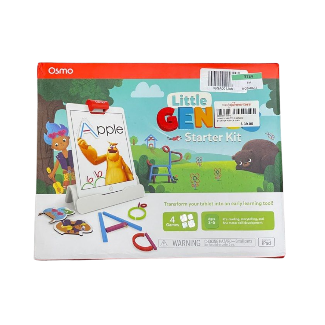 Osmo - Little Genius Starter Kit for iPad - 4 Hands-On Learning Games - Ages 3-5 - Problem Solving, Phonics & Creativity (iPad Base Included),Multicolor