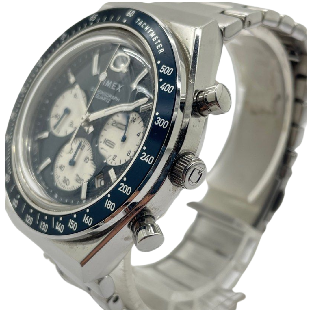 Timex Q Timer Inspired 40mm Quartz Chronograph Blue Dial Watch