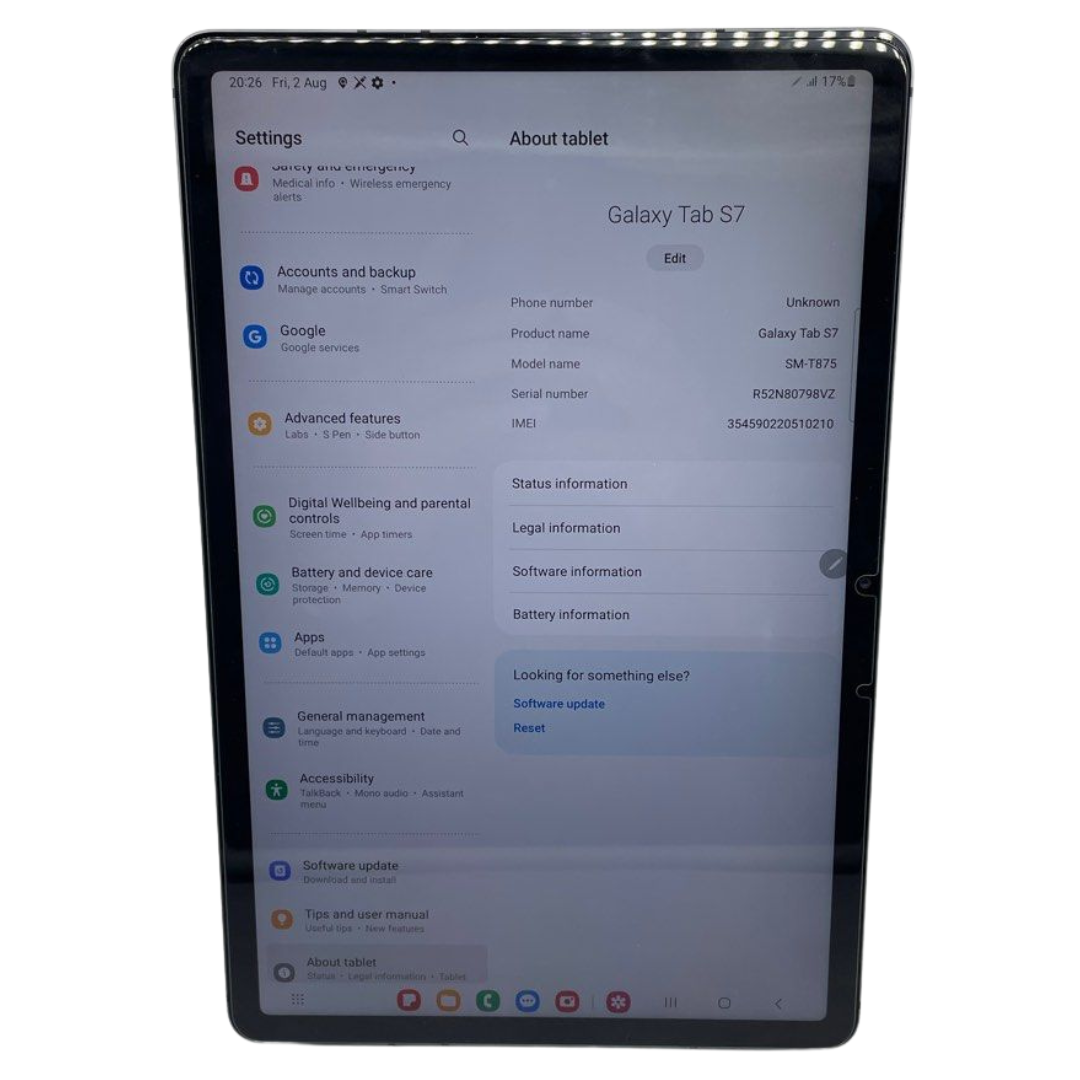 Galaxy Tab S7 LTE Mystic Black 256GB/8GB, 11"