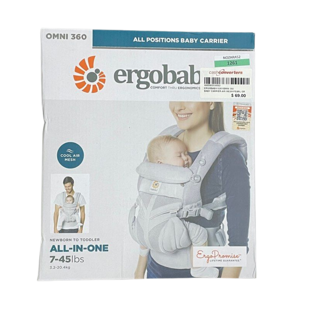 Ergobaby Omni 360 Cool Air Mesh Baby Carrier, Pearl Grey