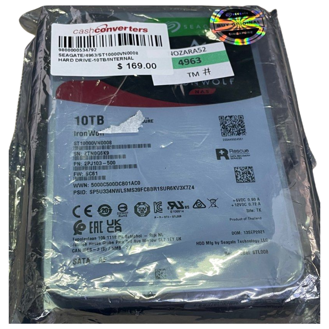 Seagate ST10000VN0008 IronWolf Internal Hard Drive, 10TB, 3.5"