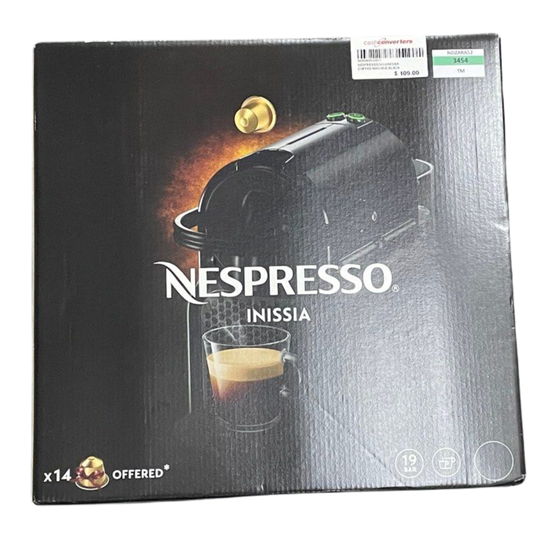 Nespresso D40-SG-BK-NE Inissia Coffee Maker, Black