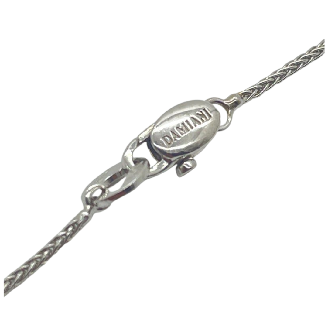 Damiani 750 White Gold Natural Black Diamond Cross Pendant/Chain