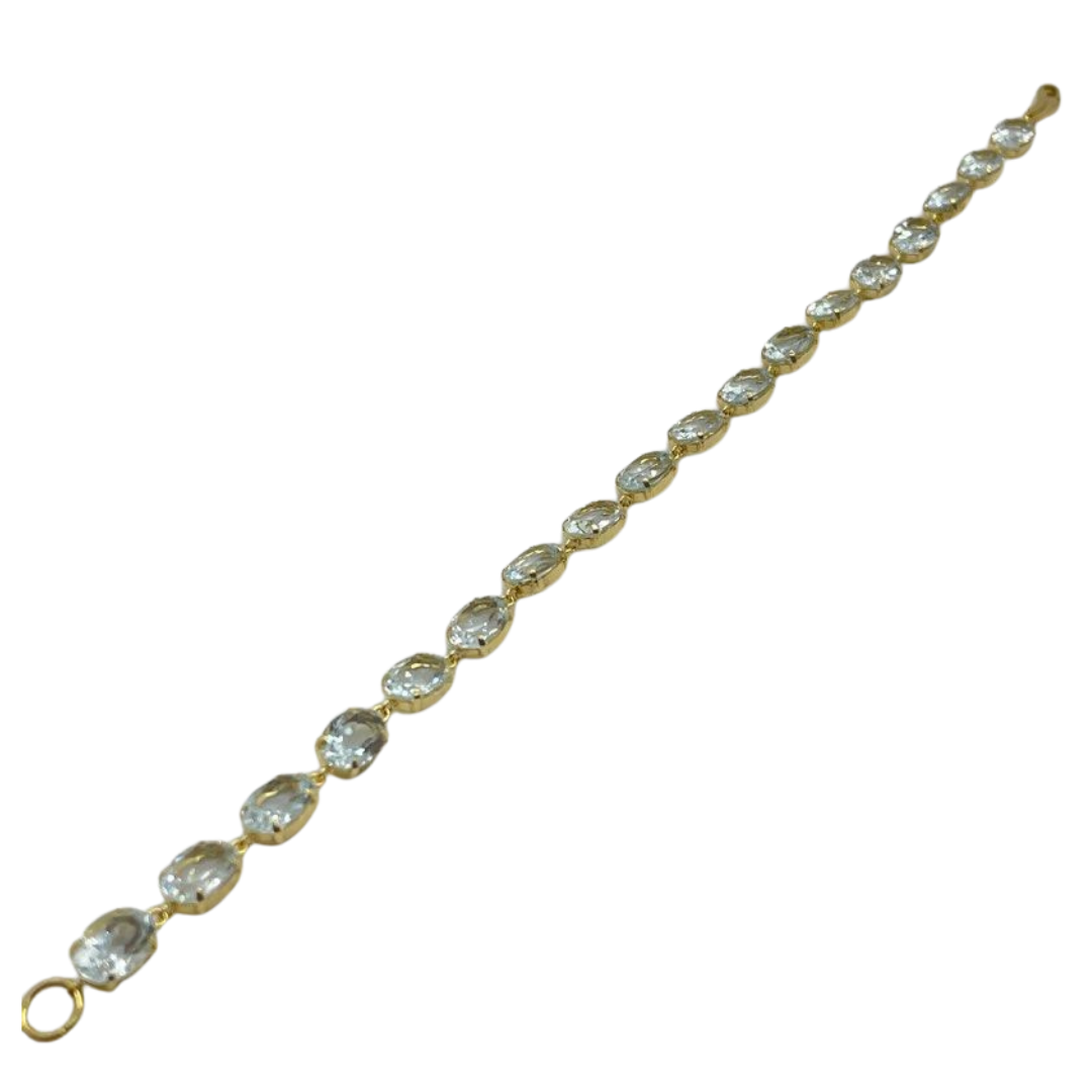 18K Yellow Gold Natural Aquamarine Bracelet