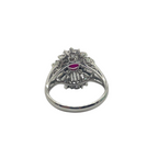 PT900 Natural Star Ruby & Diamond Ladies Ring