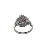 PT900 Natural Star Ruby & Diamond Ladies Ring