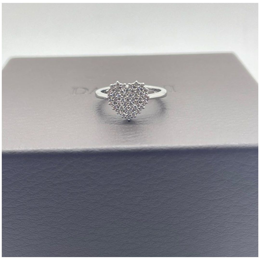 Damiani 750 White Gold Diamond Heart Ring