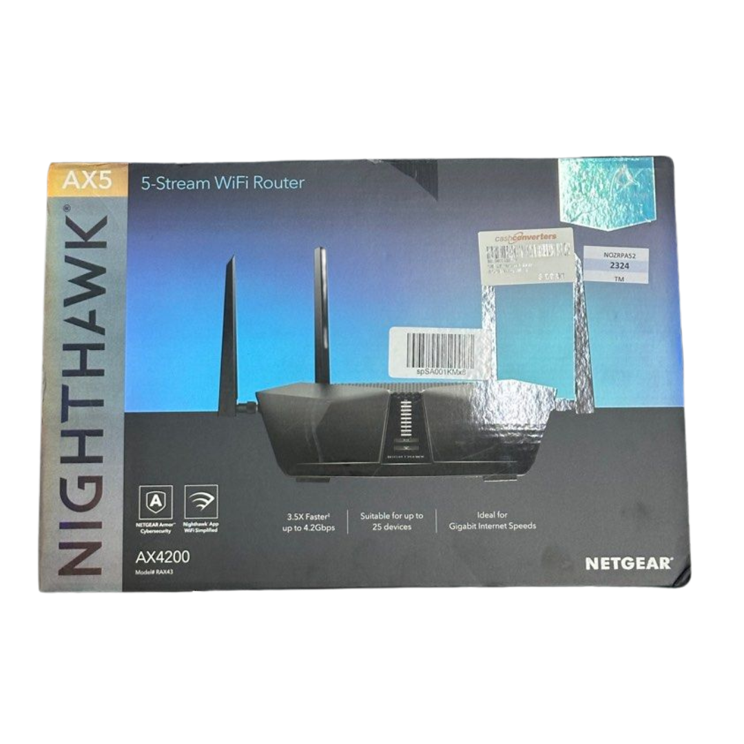 NETGEAR Nighthawk (RAX43) 5-Stream AX5 WiFi 6 Router – AX4200 Wireless Speed (Up to 4.2 Gbps) | 2,000 sq. ft. Coverage