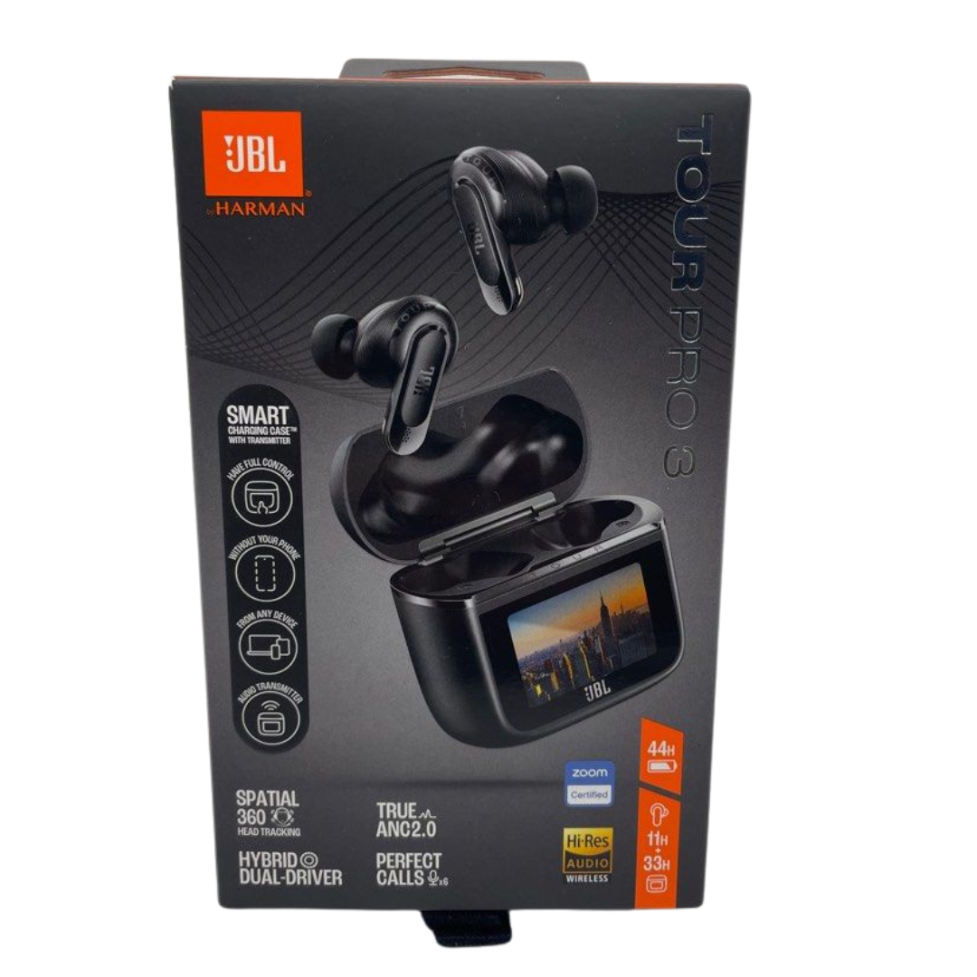 JBL Tour Pro 3 - True Wireless Noise Cancelling Earbuds with Smart Charging Case, Legendary Pro Sound with Hybrid Dual-Driver, Spatial 360 Sound with Head Tracking (Black)