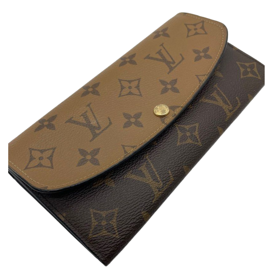 Louis Vuitton Emilie Monogram Reverse Brown Flap Long Wallet M82157