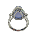 PT900 Natural Agate & Diamond Ring
