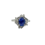 PT900 Natural Blue Sapphire & Diamond Ring