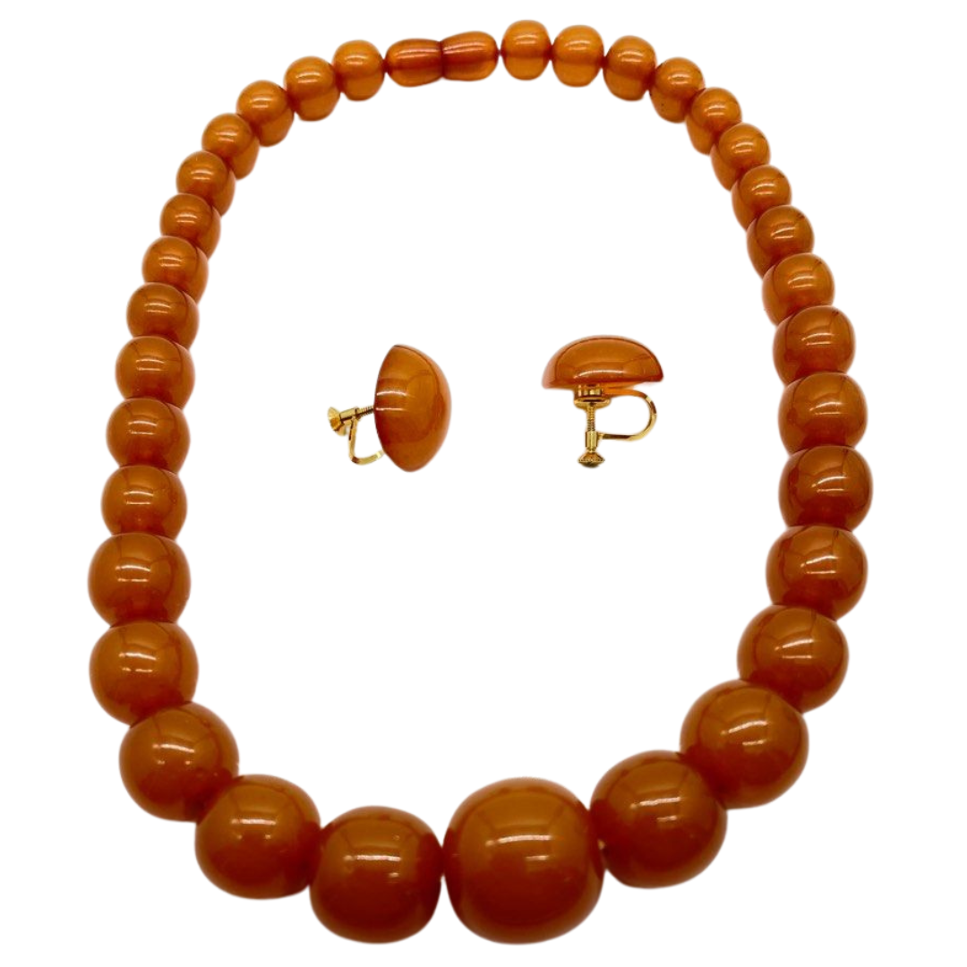 Butterscotch Amber Necklace & Earring Set