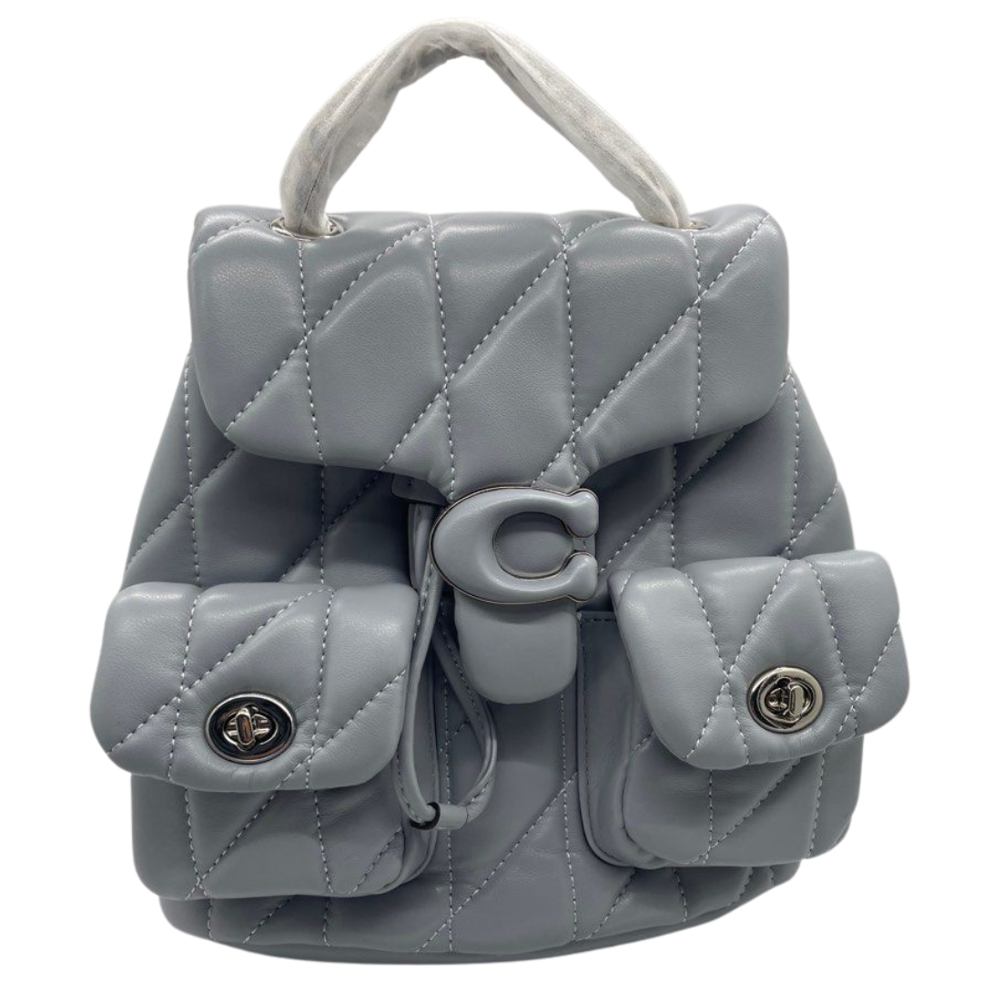 COACH Tabby Quilted Backpack Gray Blue CU077