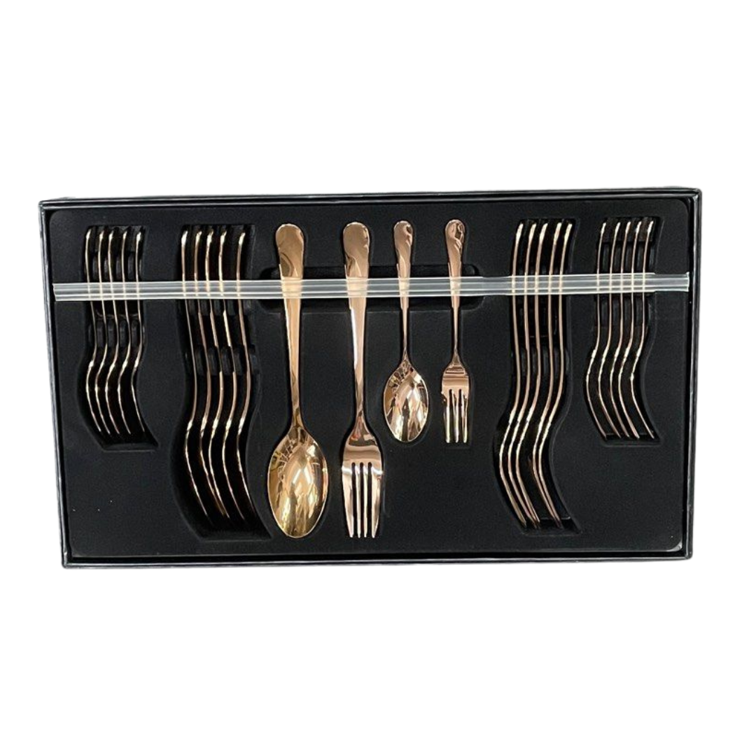 La Gourmet Rome 24pcs Stainless Steel Cutlery Set - Gold (LGKC396105)