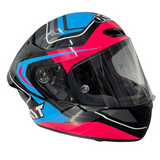KYT TT-Course Overtech Black Fuxia Full Face Motorcycle Helmet, L size