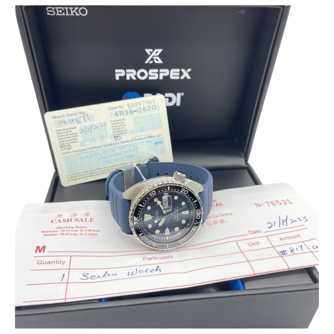 Seiko Prospex Dark Manta Ray King Turtle 44mm Automatic Watch SRPF77K1