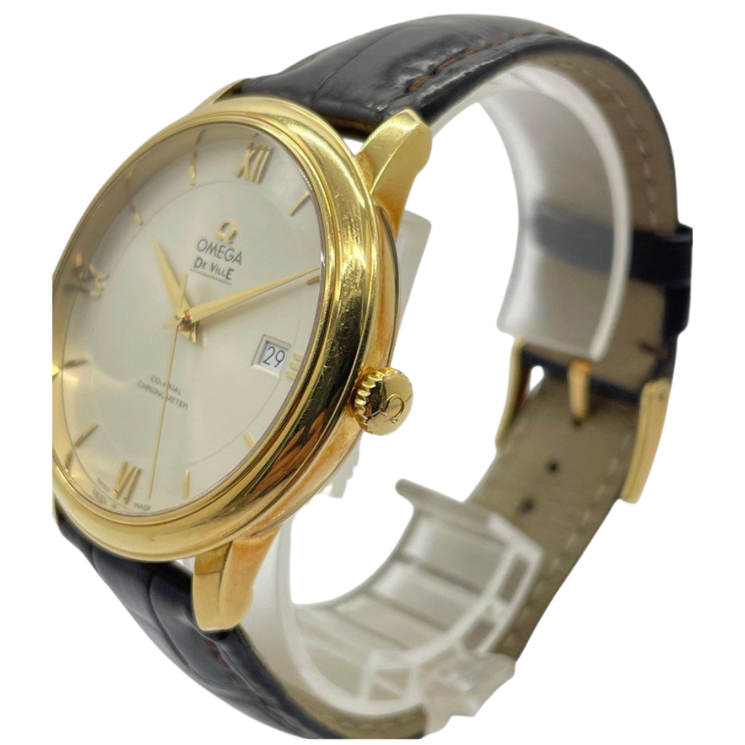 Omega De Ville Prestige 39.5mm 750 Yellow Gold Automatic Silver Dial Watch