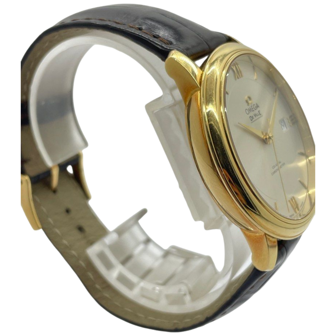 Omega De Ville Prestige 39.5mm 750 Yellow Gold Automatic Silver Dial Watch