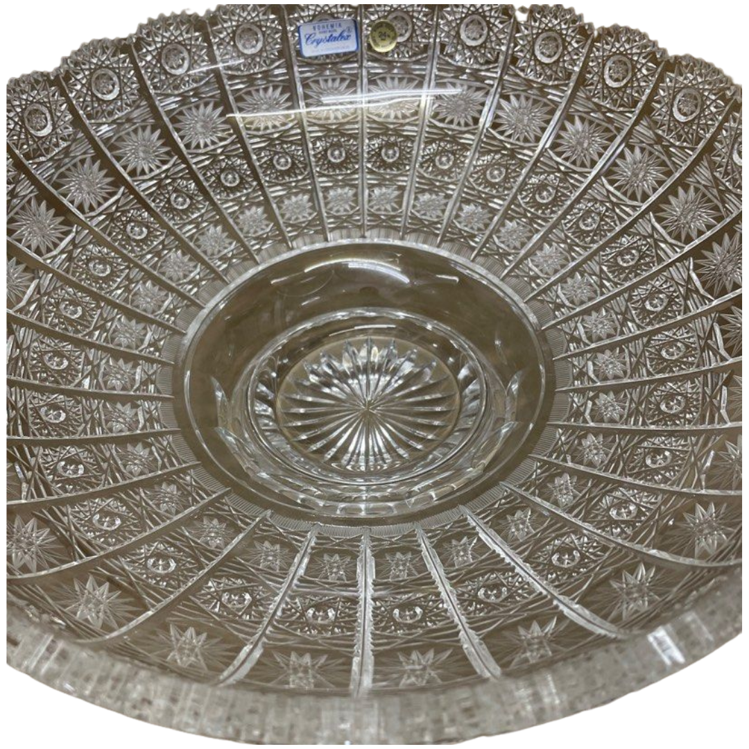 Bohemia Crystal Bowl 30cm, Hand Made