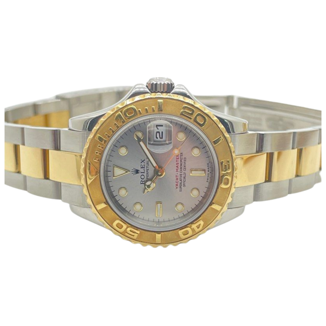 Rolex Yacht Master 29mm 169623 Half Gold Automatic Grey Dial Watch