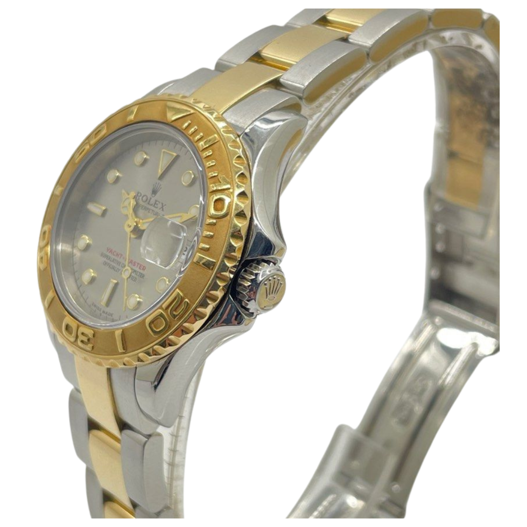 Rolex Yacht Master 29mm 169623 Half Gold Automatic Grey Dial Watch