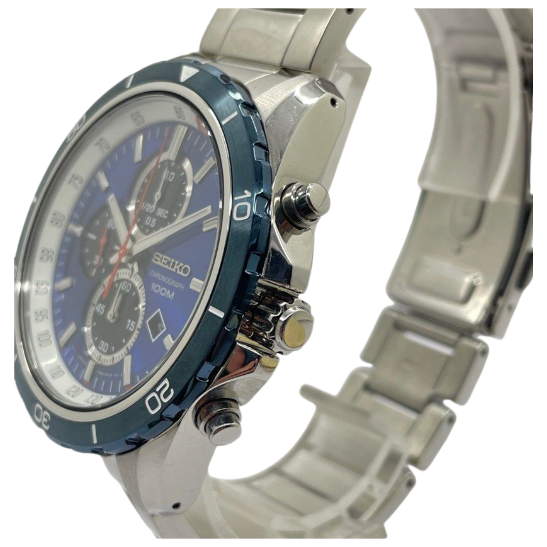 Seiko Criteria 43mm Quartz Chronograph Blue Dial Watch SNDH13P1