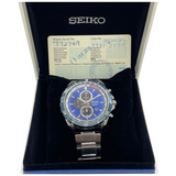 Seiko Criteria 43mm Quartz Chronograph Blue Dial Watch SNDH13P1