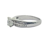 PT900 Natural Diamond Ladies Ring D1=0.85, E Color, VS2, 3xExcellent