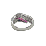 PT900 Natural Ruby & Diamond Ladies Ring