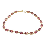 18K Yellow Gold Natural Pink Tourmaline Bracelet