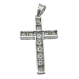 White Gold Natural Diamond Cross Pendant