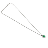 PT900/850 Natural Emerald & Diamond Necklace