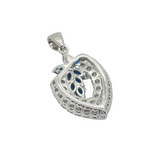 PT900 Natural Blue Sapphire & Diamond Pendant
