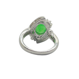 PT900 Natural Jadeite (Type-A) & Diamond Ladies Ring