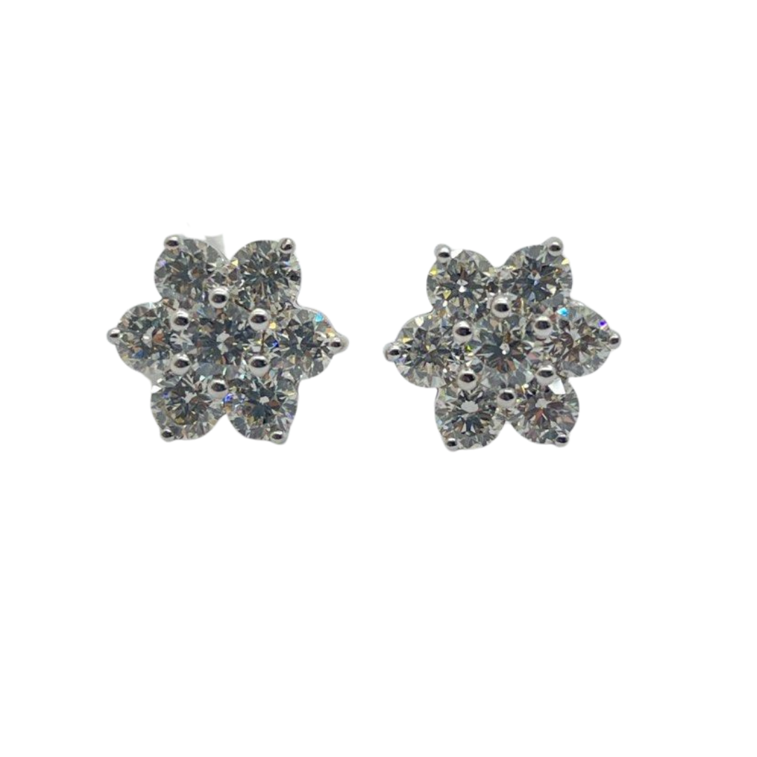 18K White Gold Natural Diamond Earring Secondary image