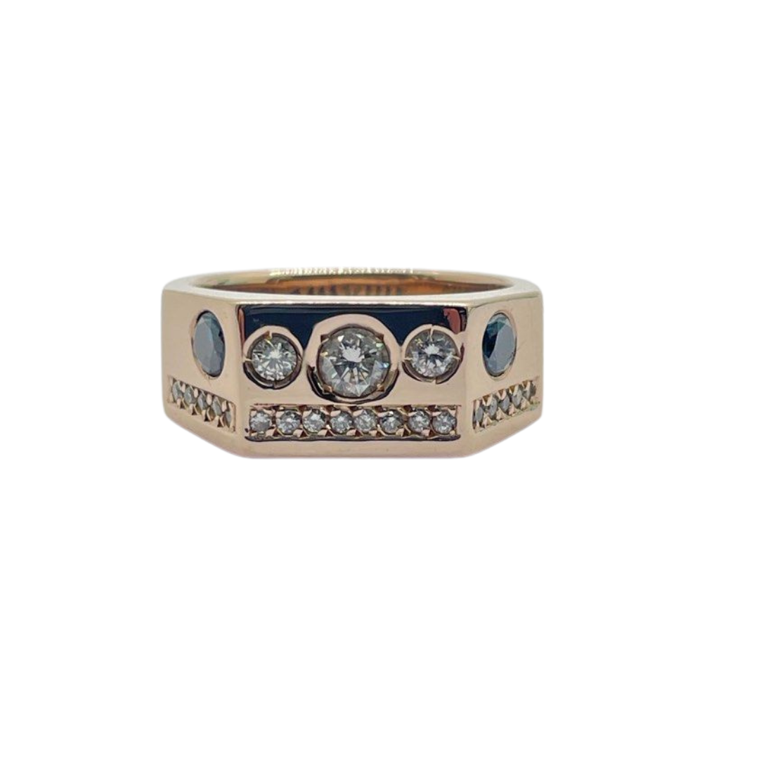 18K Rose Gold Natural Diamond Ring
