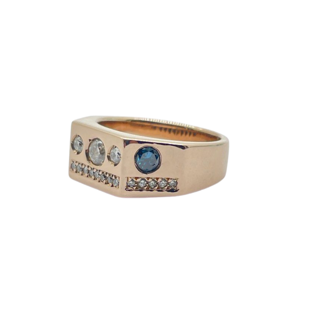 18K Rose Gold Natural Diamond Ring