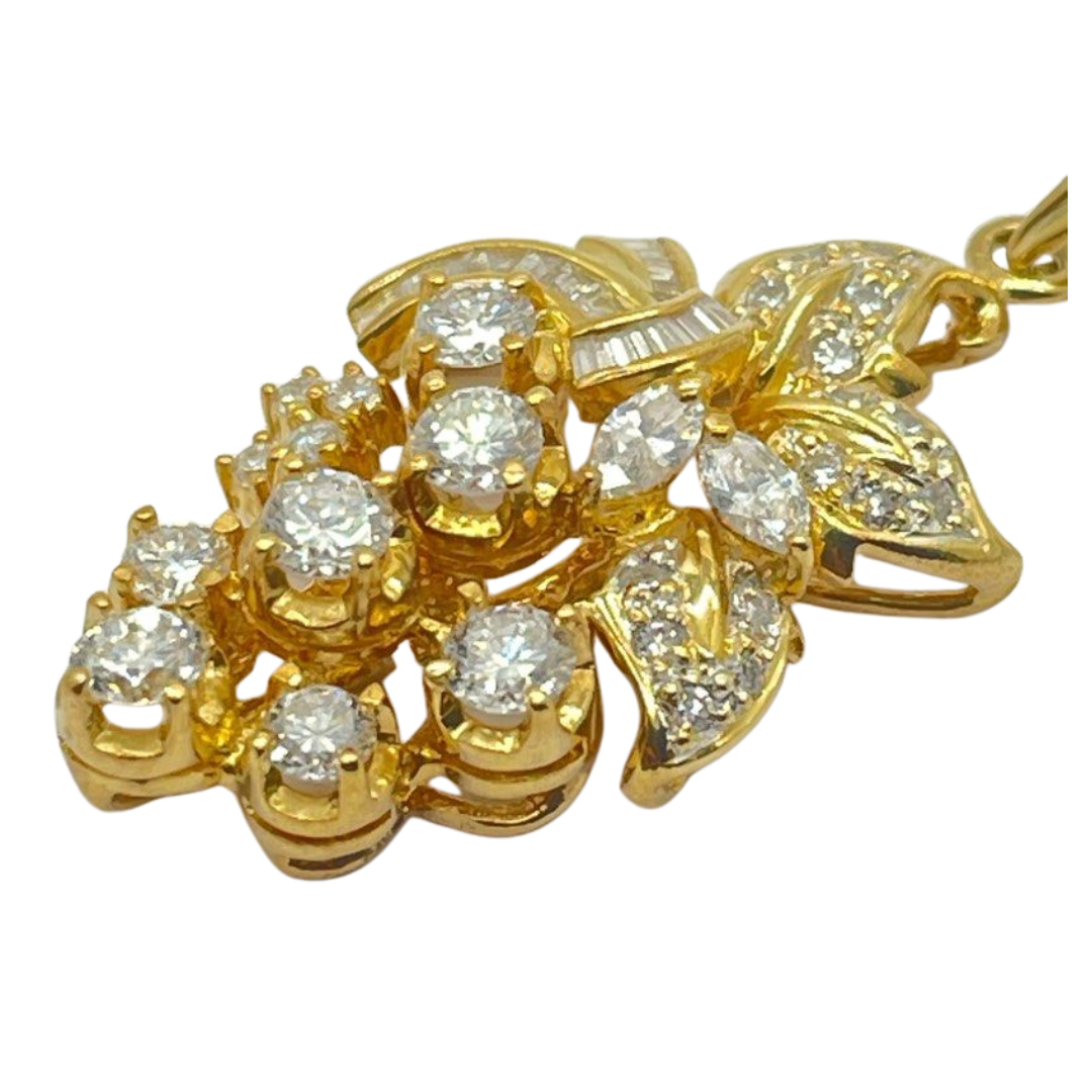850 Yellow Gold Natural Diamond Pendant