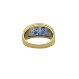 Natural Blue Sapphire & Diamond Ladies Ring, 585 Yellow Gold