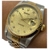 Rolex Datejust 16233 Half Gold 36mm Diamond Automatic Watch (Box & Cert)