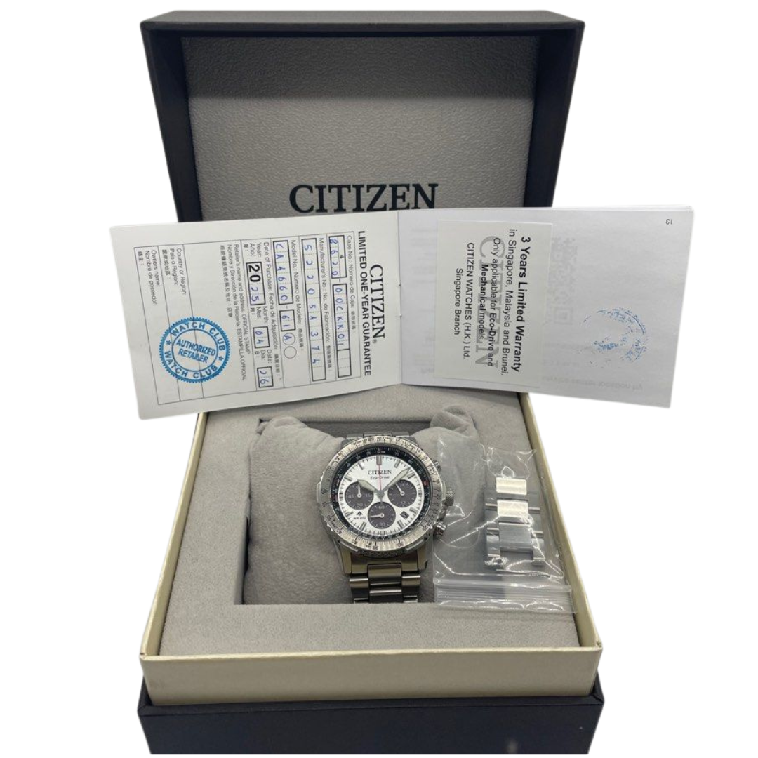Citizen ProMaster 40mm Chronograph Eco-Drive Silver Dial Watch