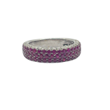 18K White Gold Natural Ruby & Diamond Ring
