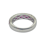 18K White Gold Natural Ruby & Diamond Ring