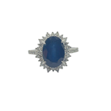 PT900 Natural Blue Sapphire & Diamond Ring