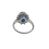 PT900 Natural Blue Sapphire & Diamond Ring