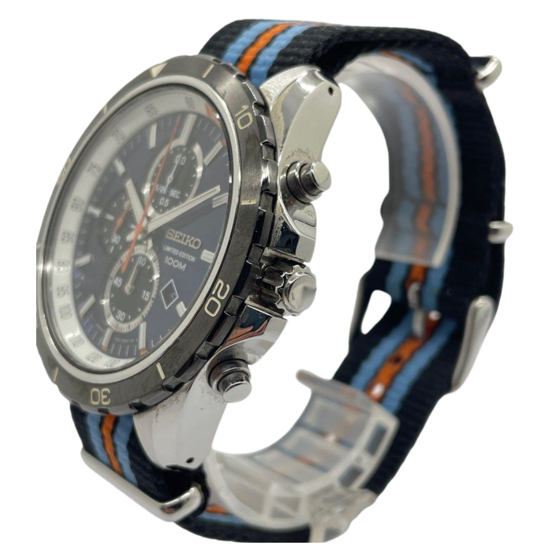 Seiko Criteria Chronograph Quartz 43mm Blue Dial Watch