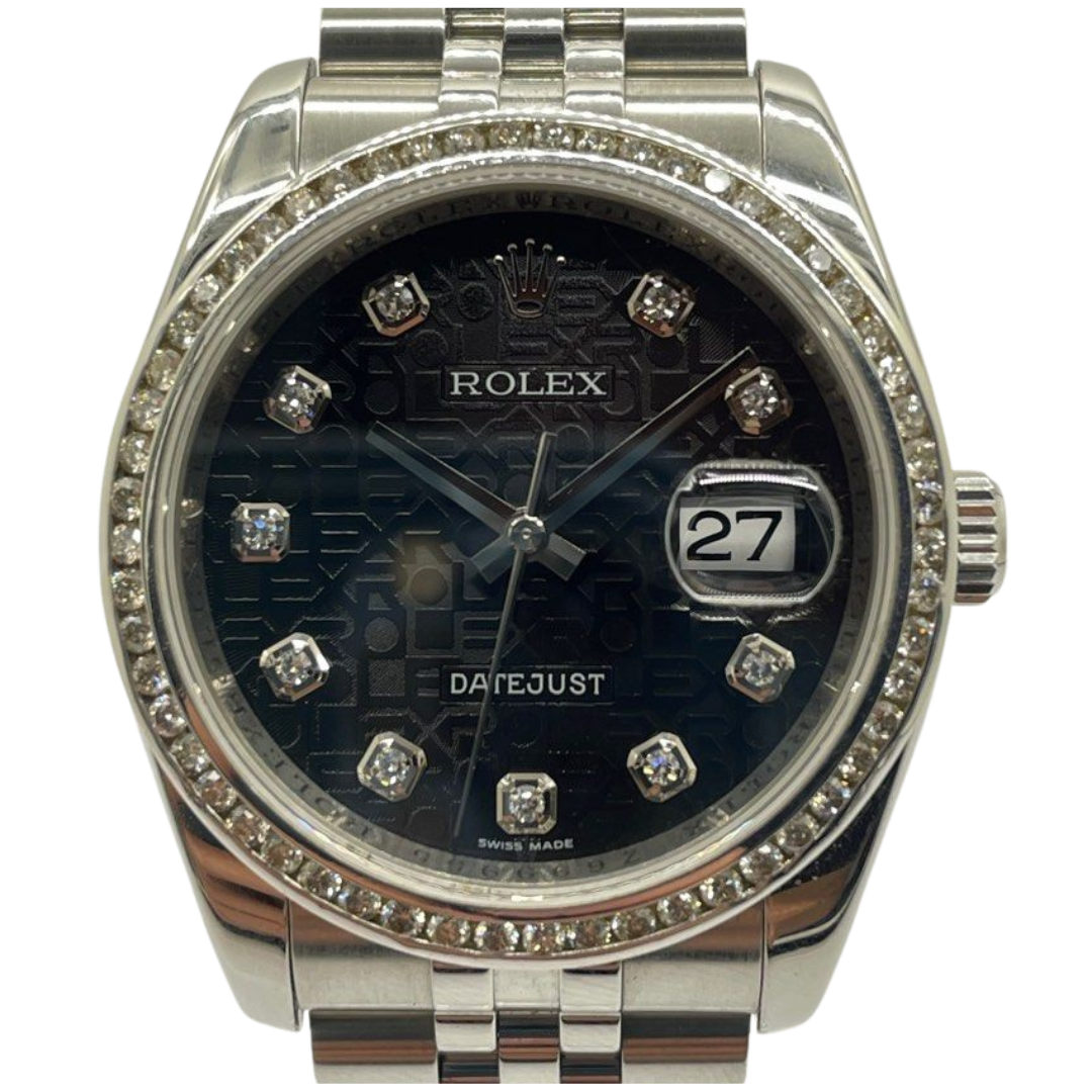 Rolex Datejust 116234 36mm Black Computer Diamond Dial Automatic Watch